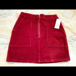 NWT Wild Fable Burgundy Corduroy Skirt